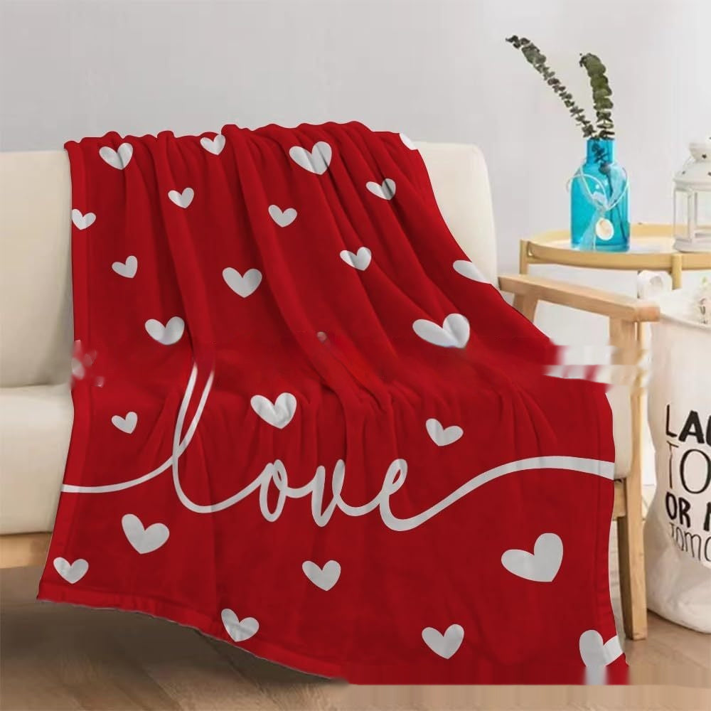 Valentine's Day Gift Small Love Holiday Gift Christmas Flannel Blanket