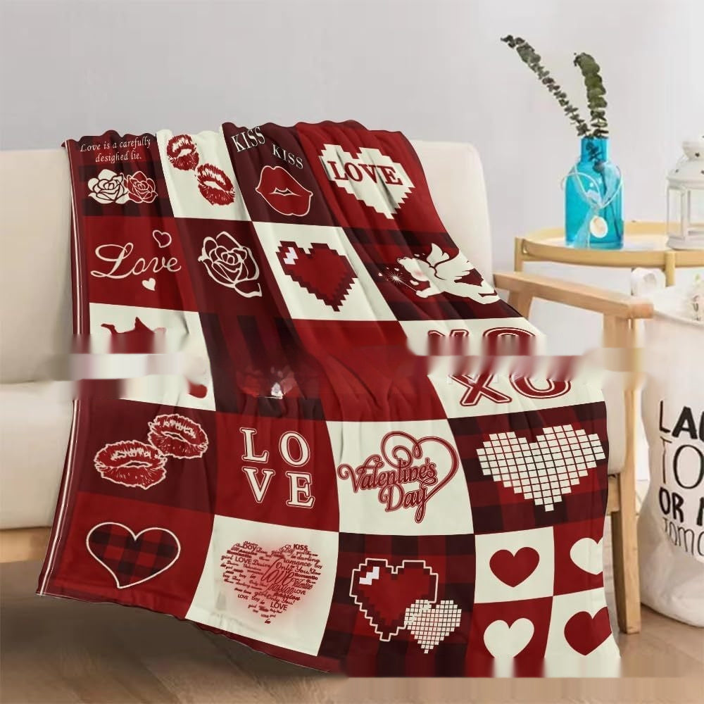 Valentine's Day Gift Small Love Holiday Gift Christmas Flannel Blanket
