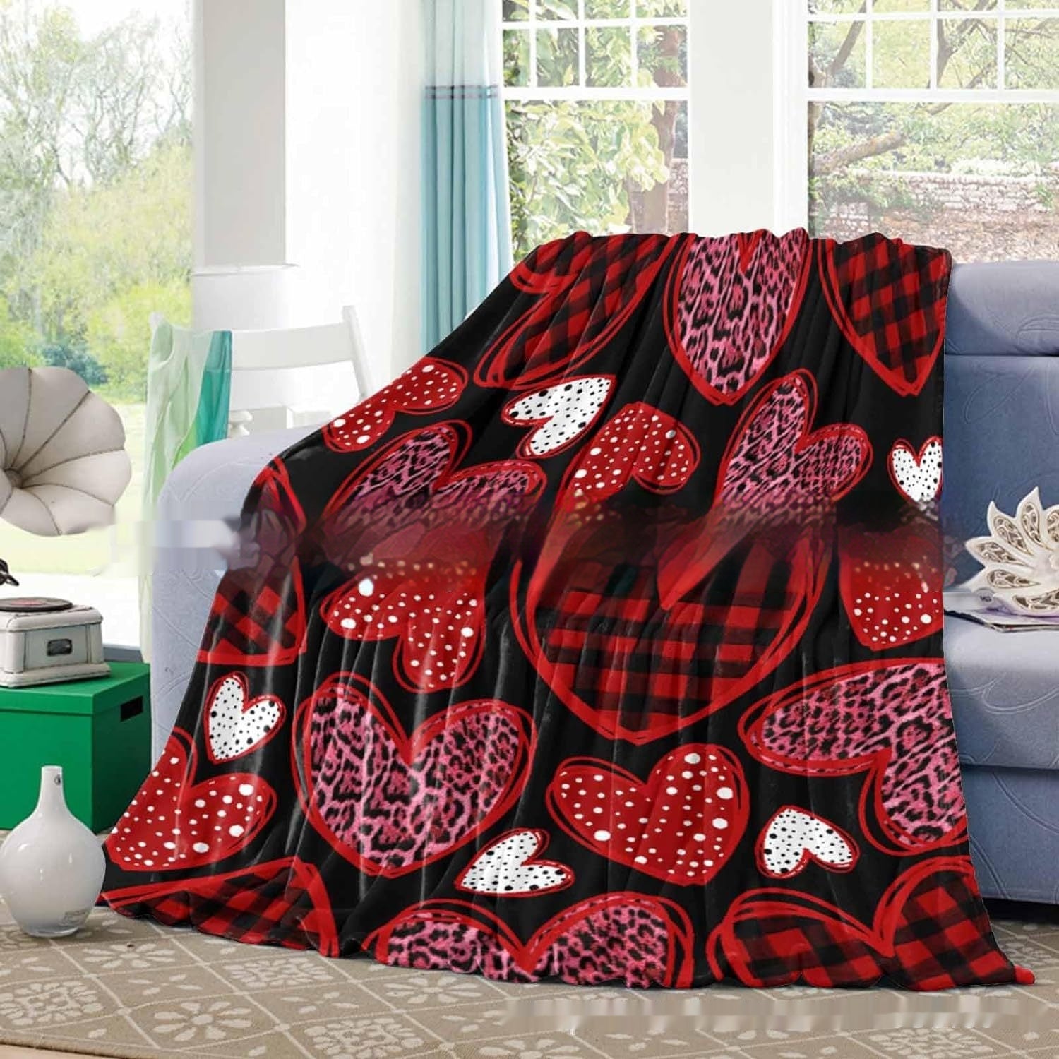 Valentine's Day Gift Small Love Holiday Gift Christmas Flannel Blanket