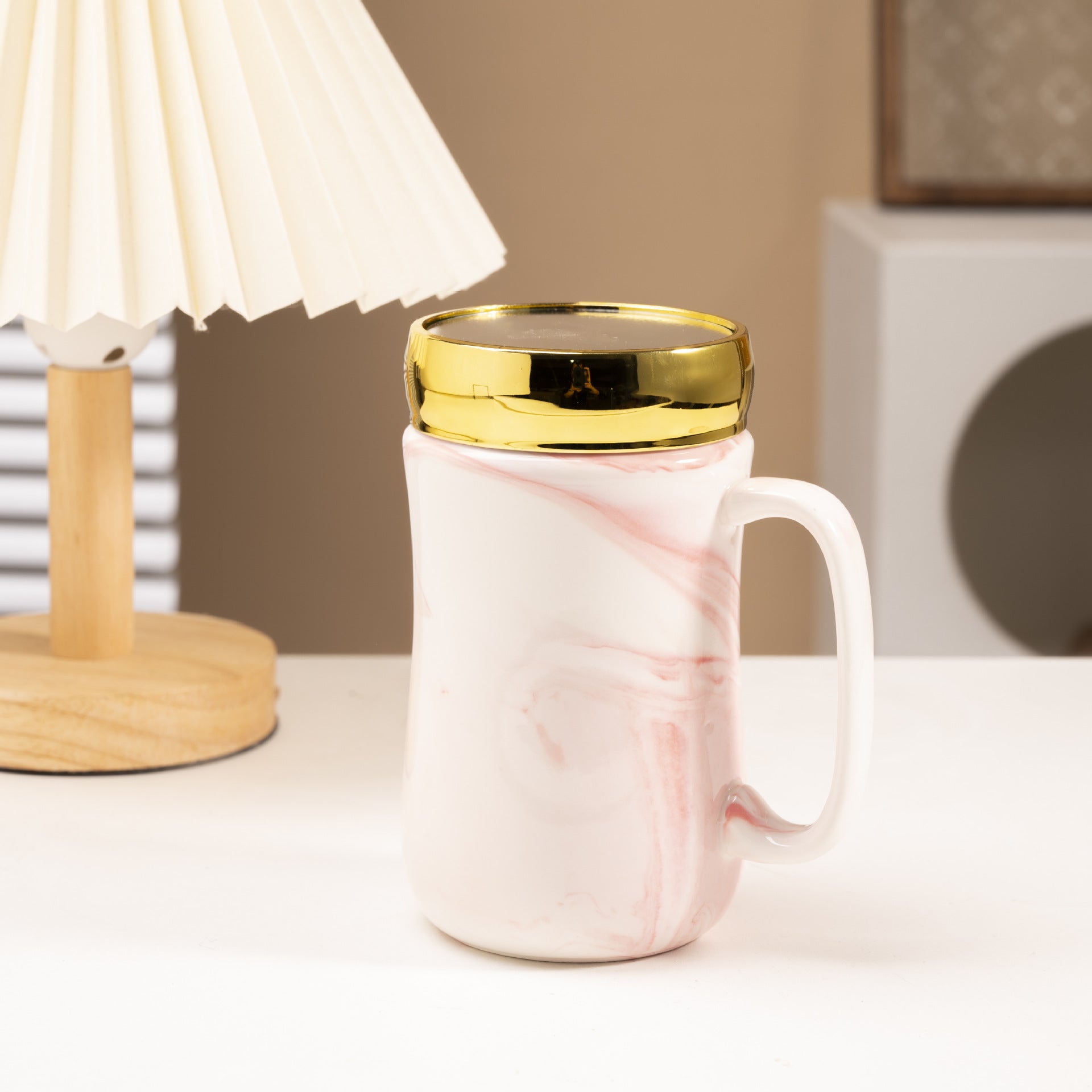 Simple Glaze Glossy Color Ceramic Mirror Mug Creative Home Couple Water Cup