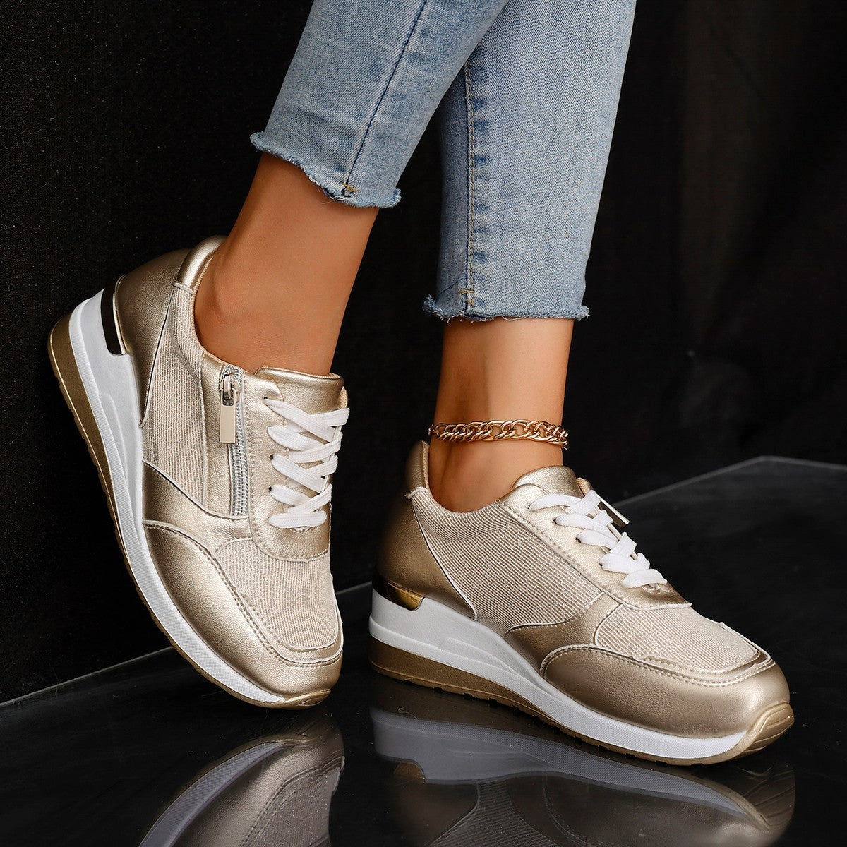 Women's Lace-up Casual Shoes