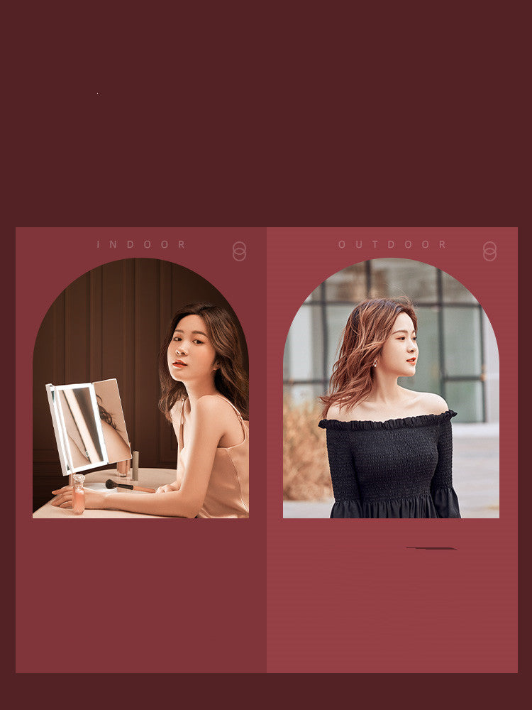 Smart Mirror Desktop Led With Lamp Home Desktop Folding Light