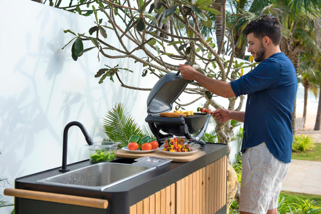 Portals Dark Outdoor Kitchen