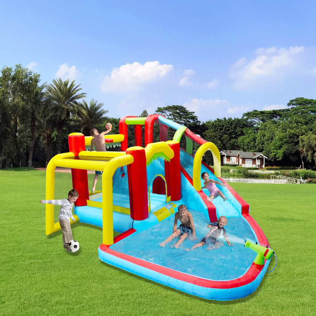 Large 7-In-1 Inflatable Water Slide Bouncer Pool With Climbing Wall (SAK60841)